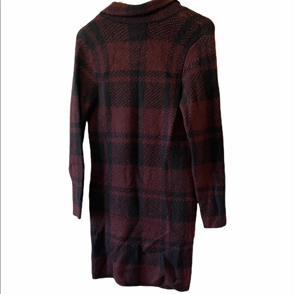 DEX Burgundy&Black Plaid Light Button Up Jacket XS - Picture 4 of 8